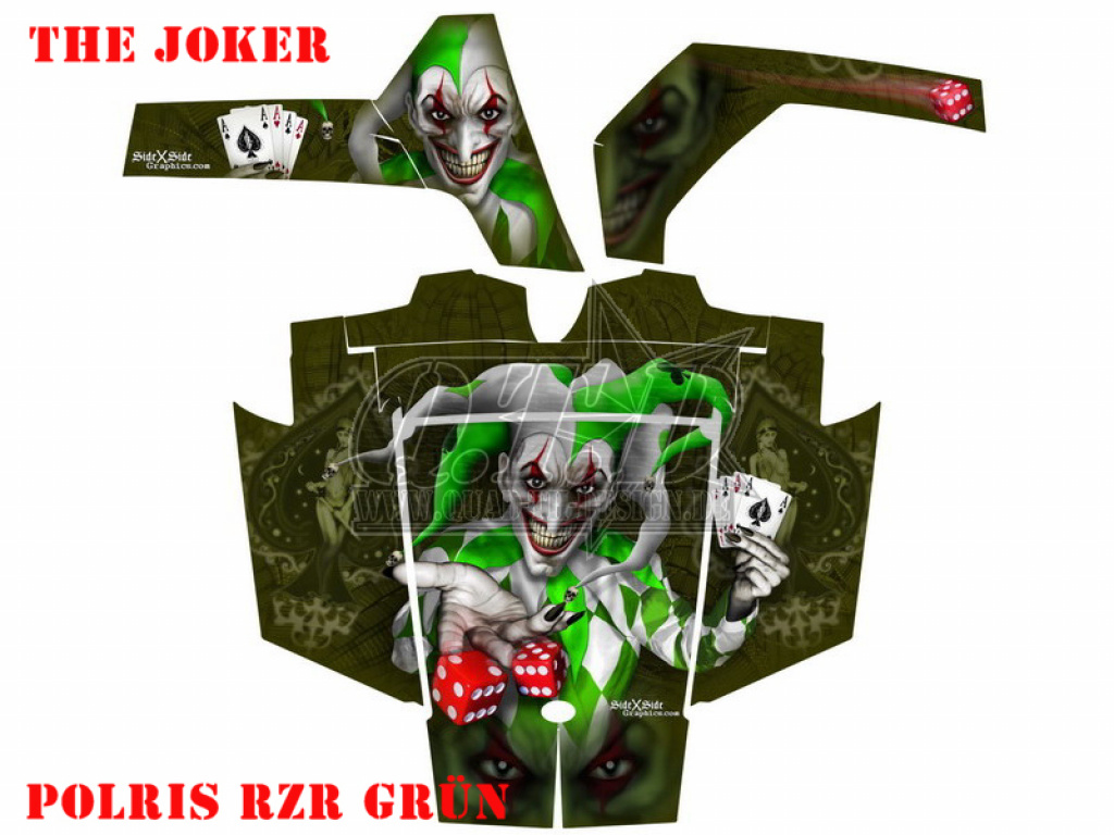 Joker Hintergrund Grün, Jokerfarbe Grün-Weiß für Polaris RZR 800/800 S - 2006-2010